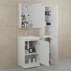 Style Line Тумба с раковиной Батлер 50 белая Люкс антискрейтч Plus – фотография-8